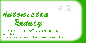 antonietta raduly business card